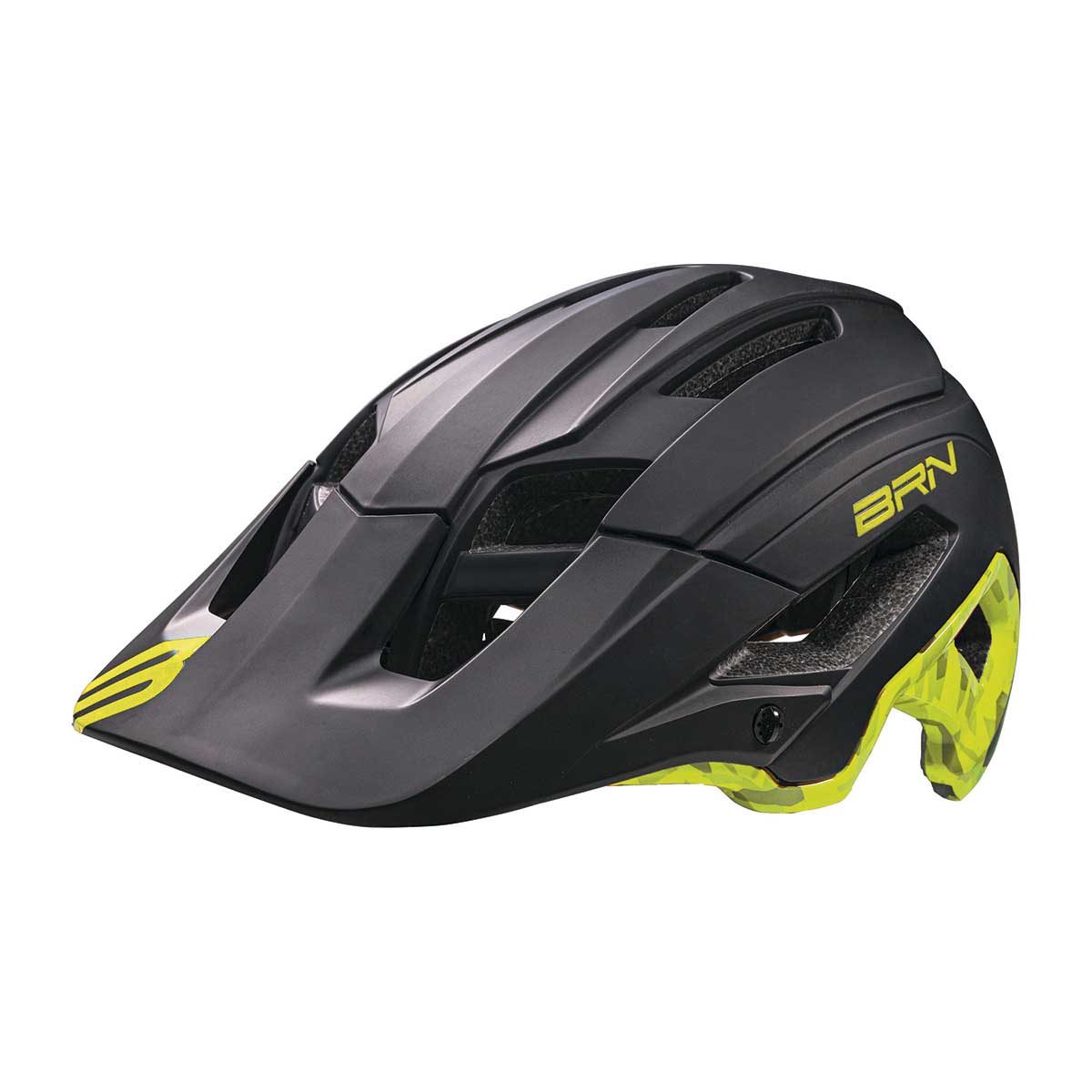 BRN Casco BRN Skeggia Nero/Giallo Fluo