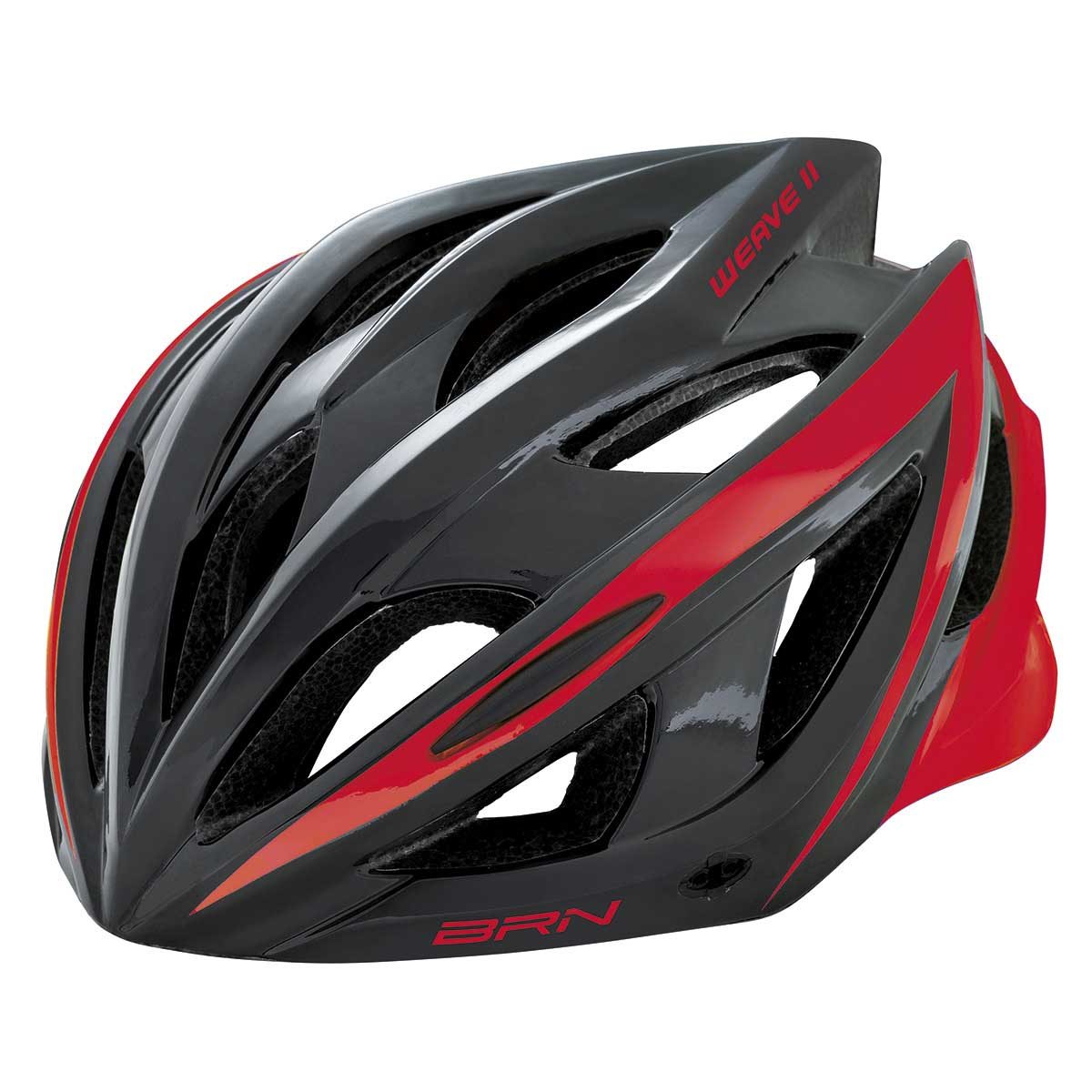 BRN Casco BRN Weave Ii Nero/Rosso con Luce