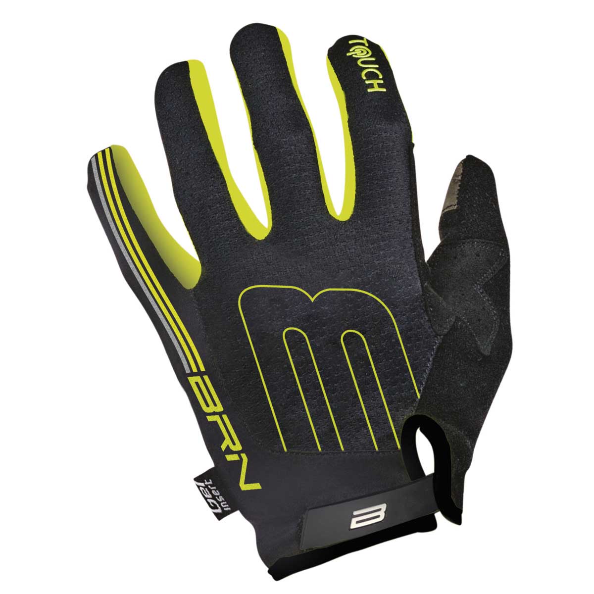 BRN Guanti BRN Gel PRO Touch Bend Lunghi Gialli Fluo