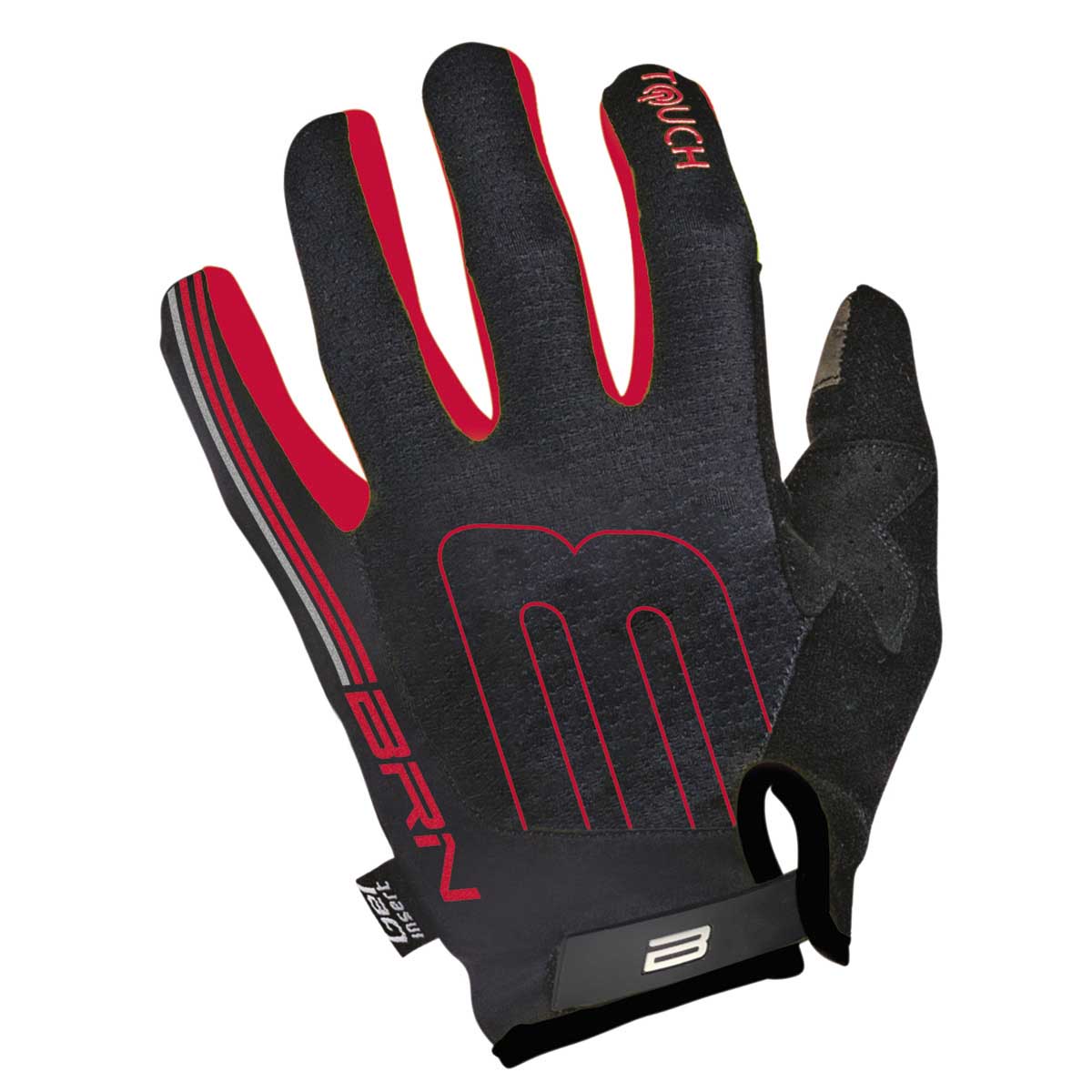 BRN Guanti BRN Gel PRO Touch Bend Lunghi Rossi