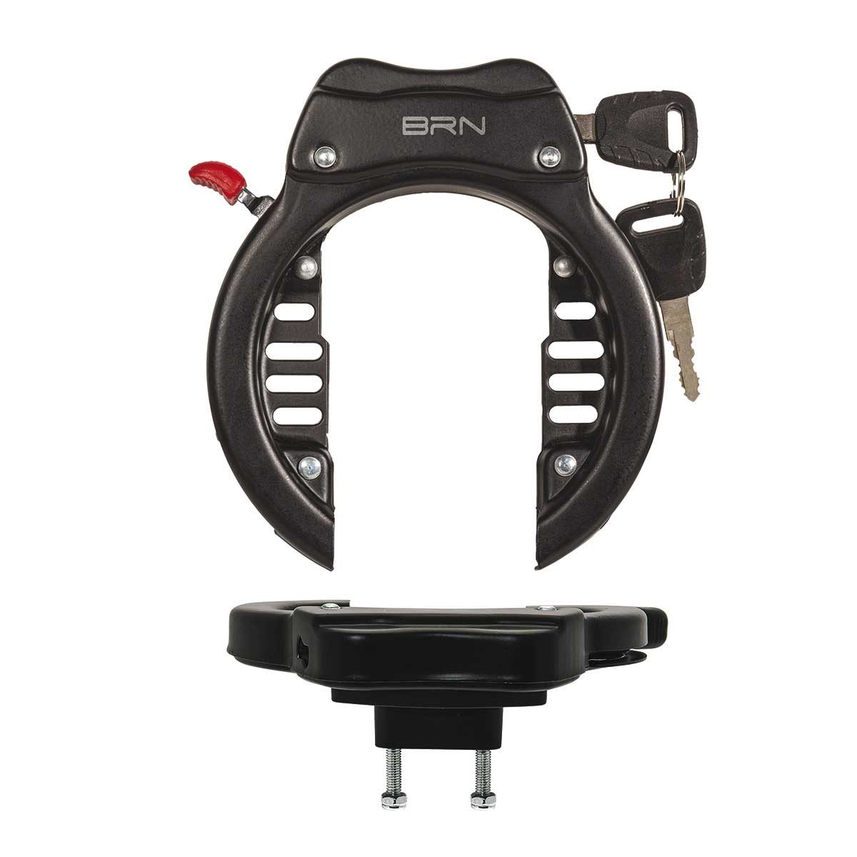 BRN Lucchetto BRN Trekking ad Arco XL con 2 Viti Nero