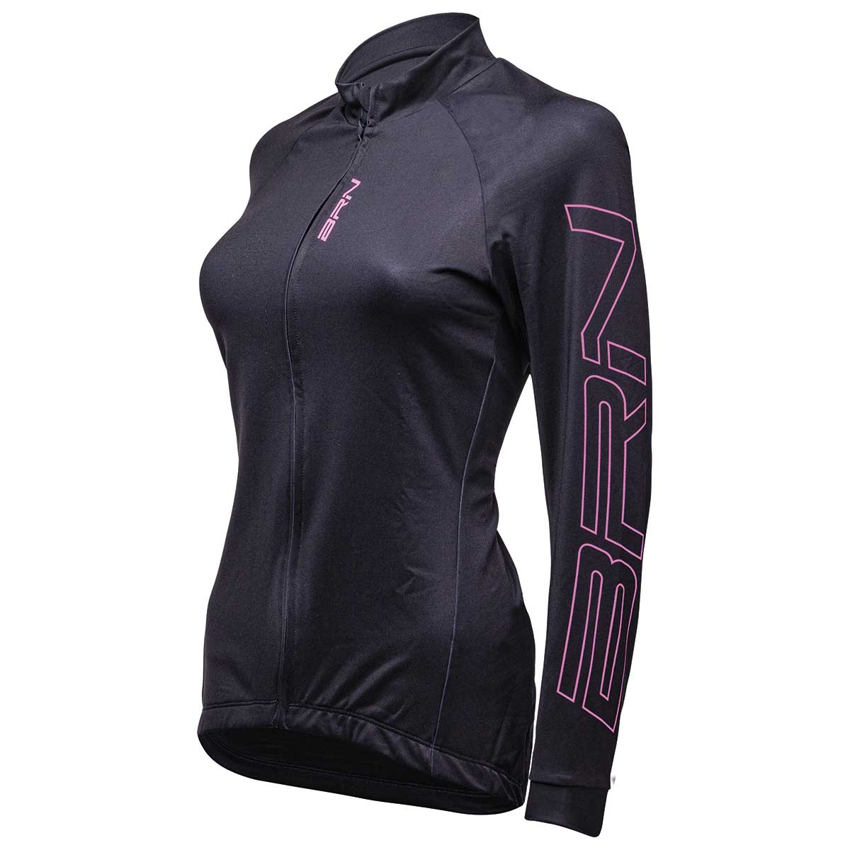 BRN Maglia BRN Donna Felpata Nera/Fucsia Fluo