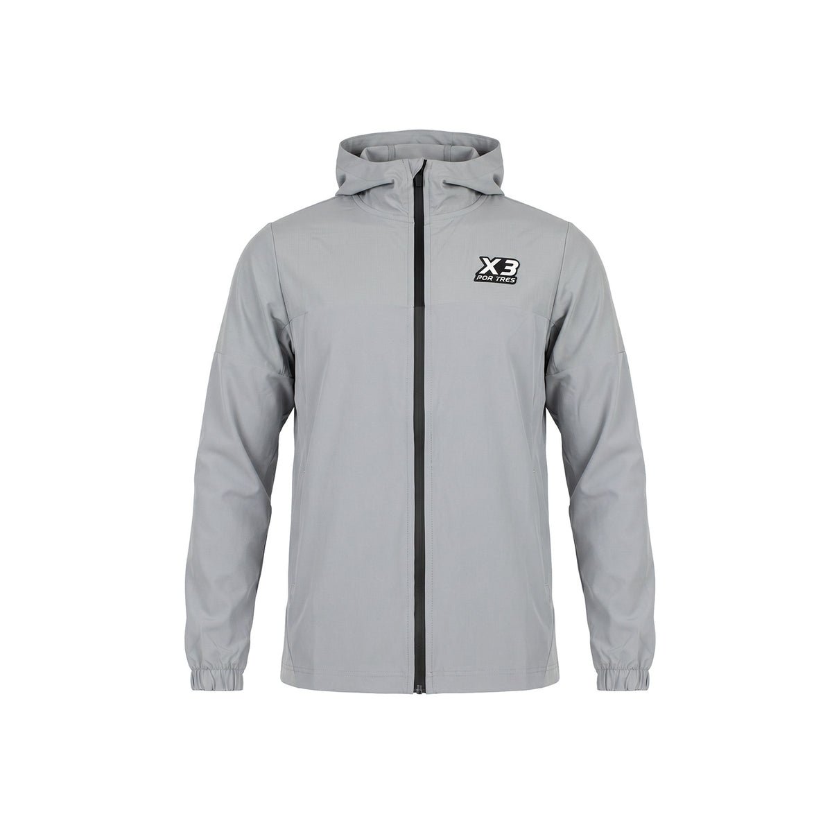 X3 Por Tres ALABAMA Grigio - giacca full zip in nylon - mid season