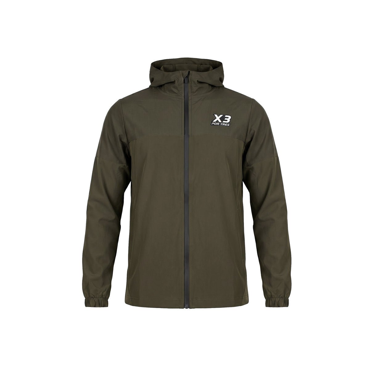 X3 Por Tres ALABAMA Verde militare- giacca full zip in nylon- mid season