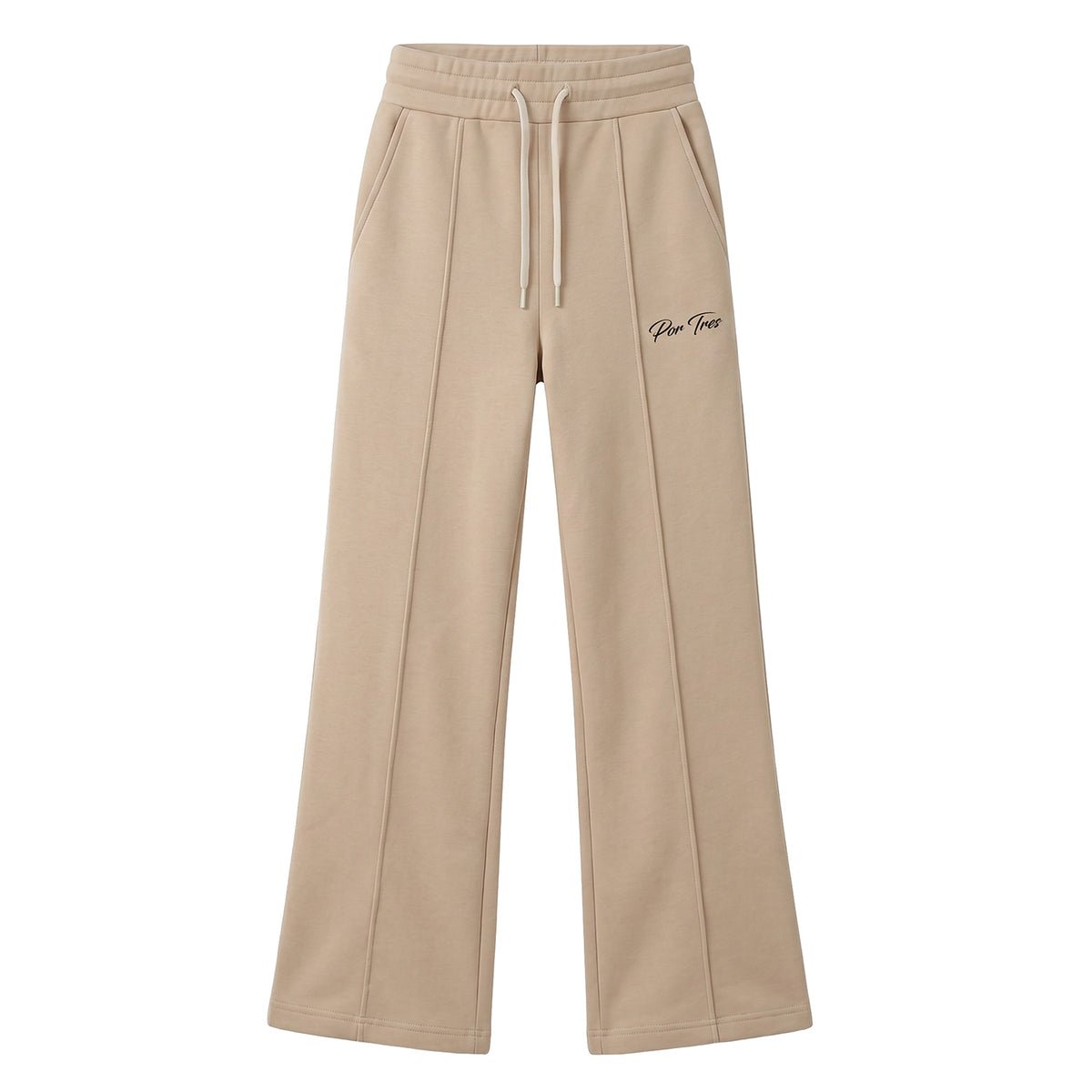 X3 Por Tres ALBERTA Beige - Pantalone felpa donna X3 Por Tres – modello a zampa