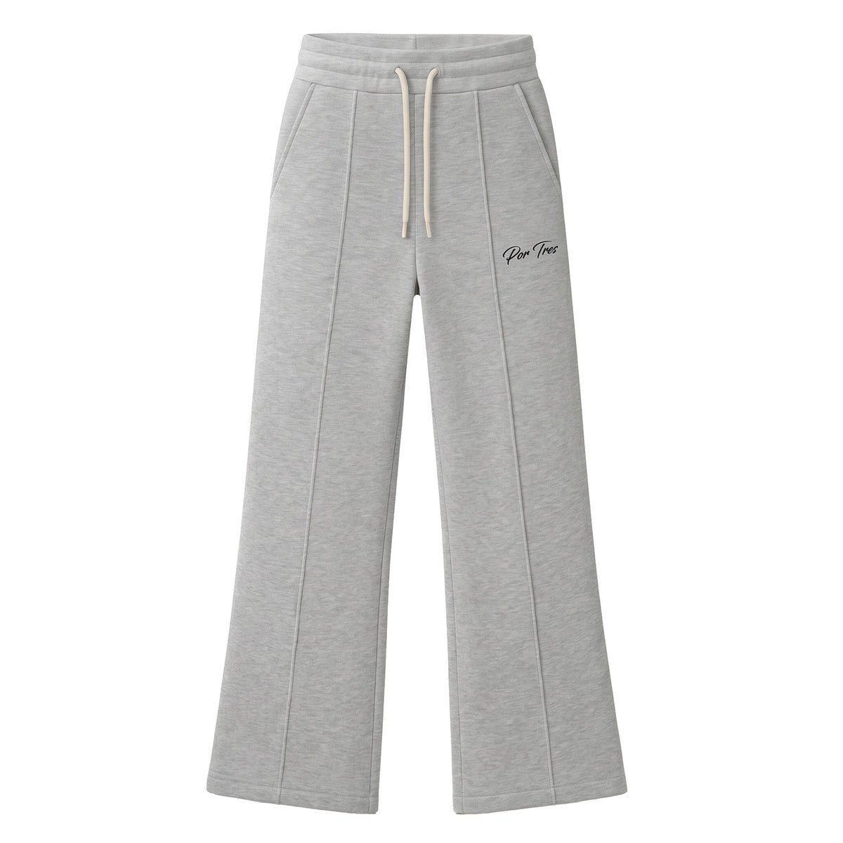 X3 Por Tres ALBERTA Grigio - Pantalone felpa donna X3 Por Tres – modello a zampa