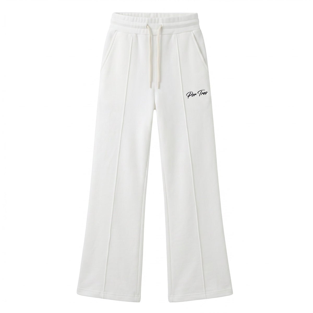 ALBERTA Off White - Pantalone felpa donna X3 Por Tres – modello a zampa