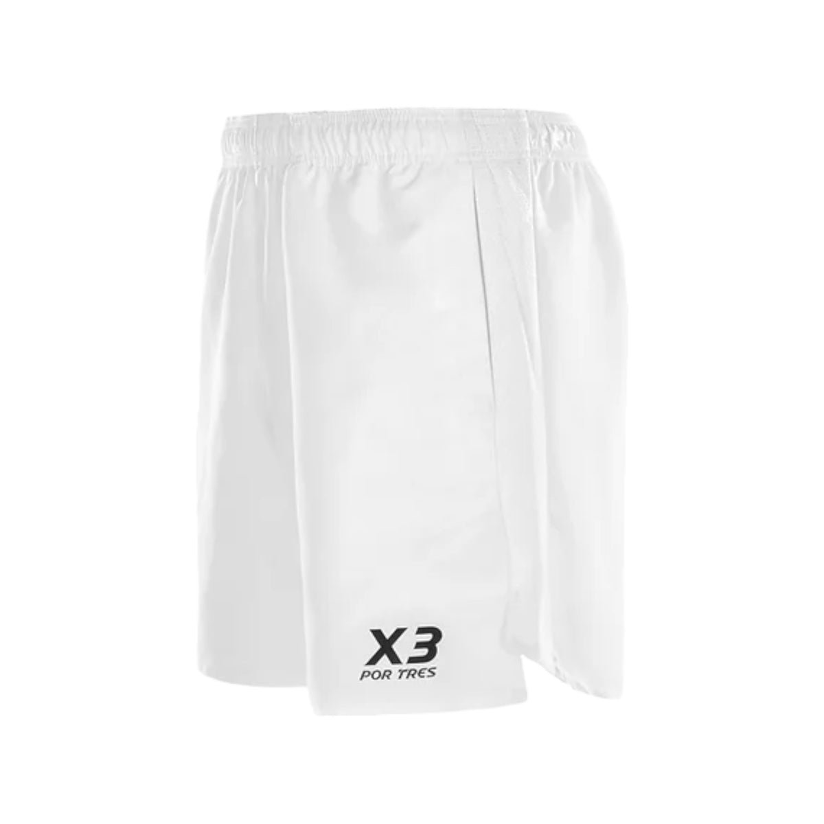 X3 Por Tres ALFAFAR Bianco con logo nero - pantaloncino in tessuto tecnico