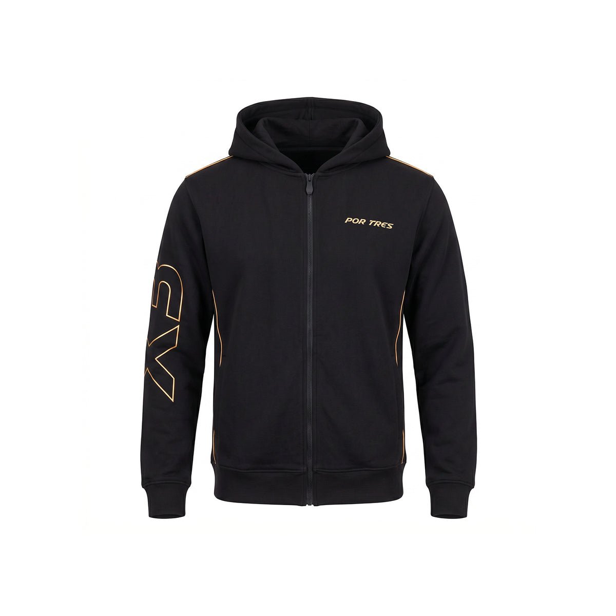 X3 Por Tres ARIZONA Nero - Felpa full zip in cotone caldo