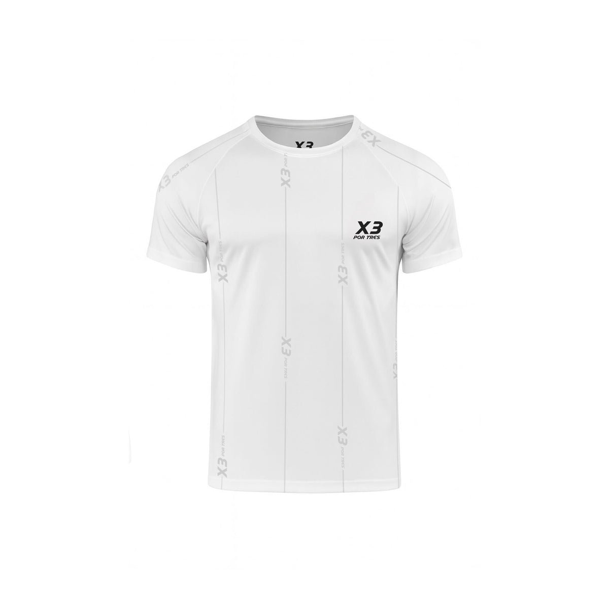 X3 Por Tres ATLANTA Bianco- t-shirt in tessuto tecnico