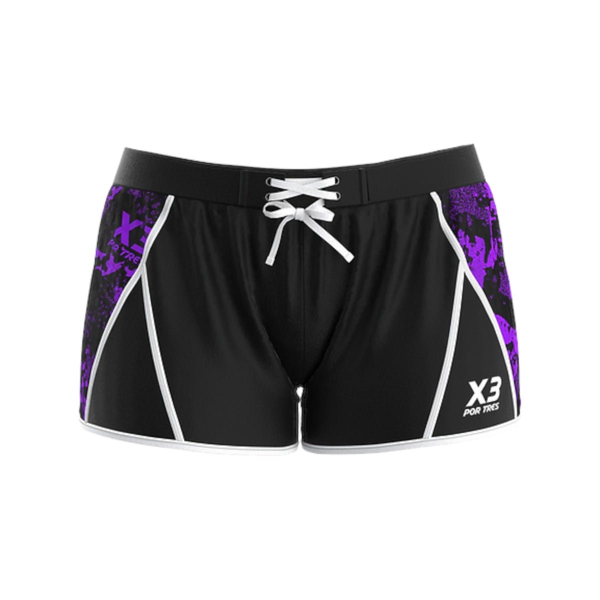 X3 Por Tres BELGIO Pantaloncino Nero e Viola