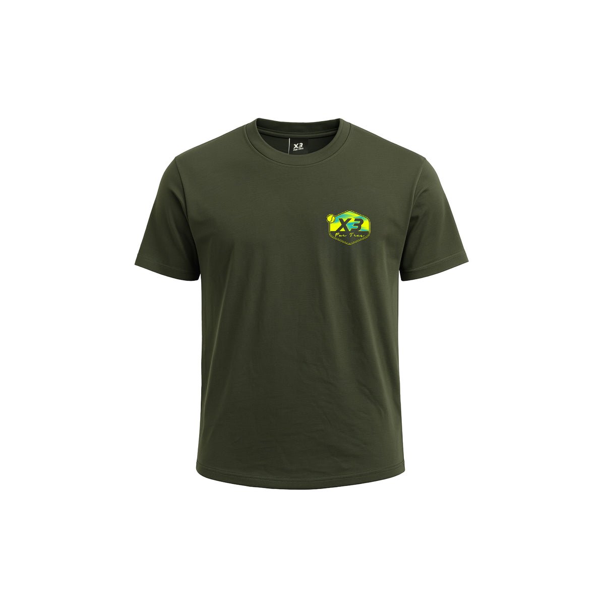 X3 Por Tres BOLTON Verde T-shirt Cotone