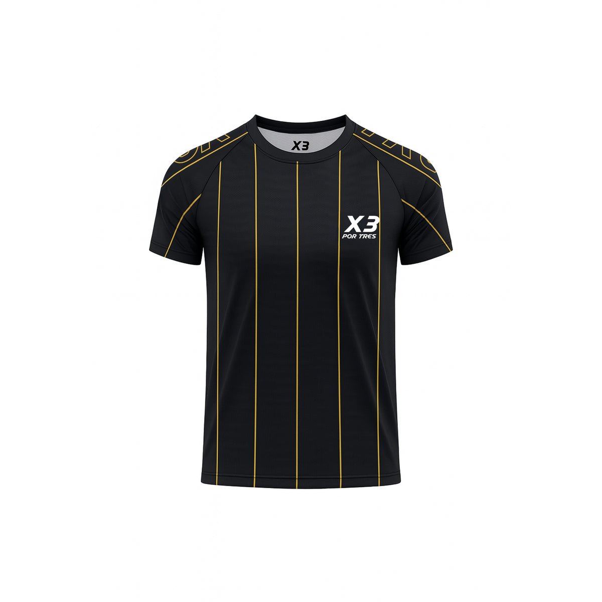 X3 Por Tres BOSTON Nera- t-shirt in tessuto tecnico