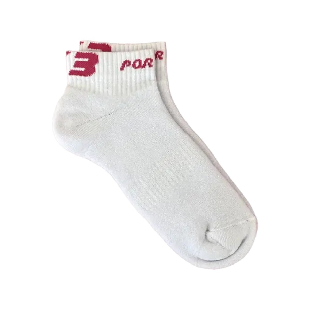 X3 Por Tres Calze CONFORT Corte Bianche con Logo Fucsia