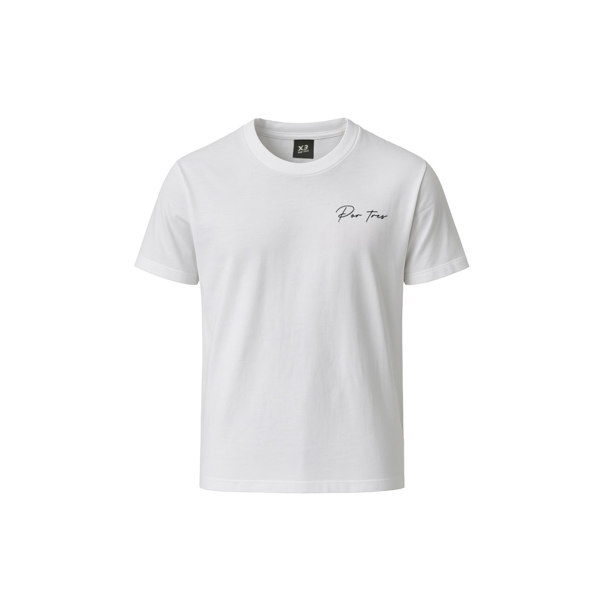 X3 Por Tres CARDIFF Bianca T-shirt Cotone
