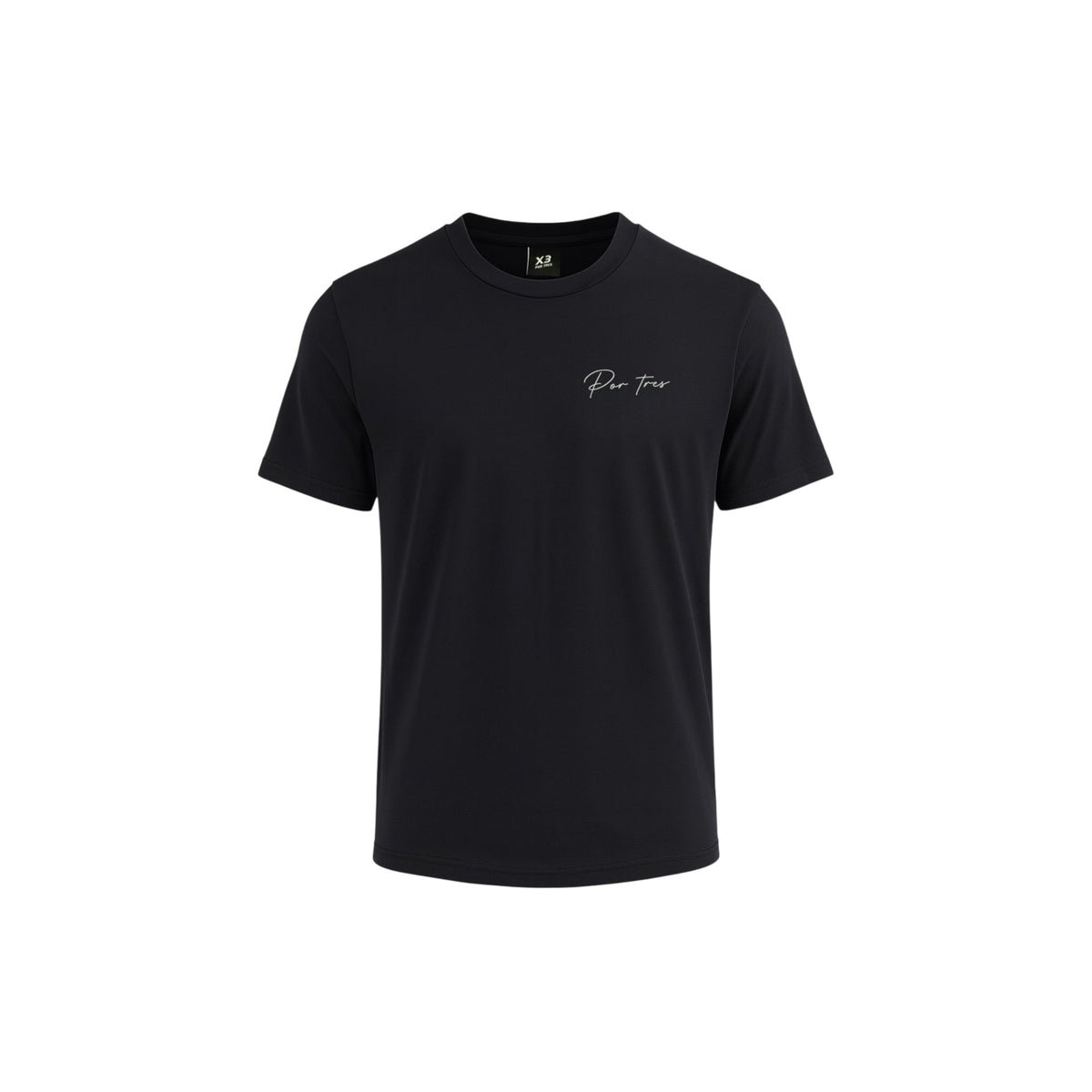 X3 Por Tres CARDIFF Nera T-shirt Cotone