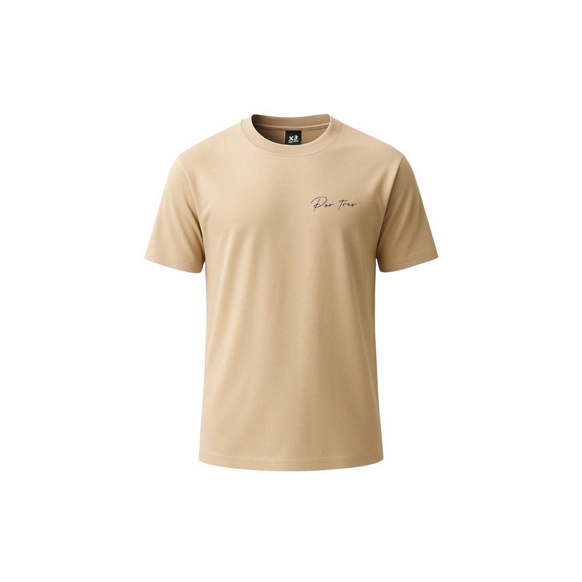 X3 Por Tres CARDIFF Sabbia T-shirt Cotone