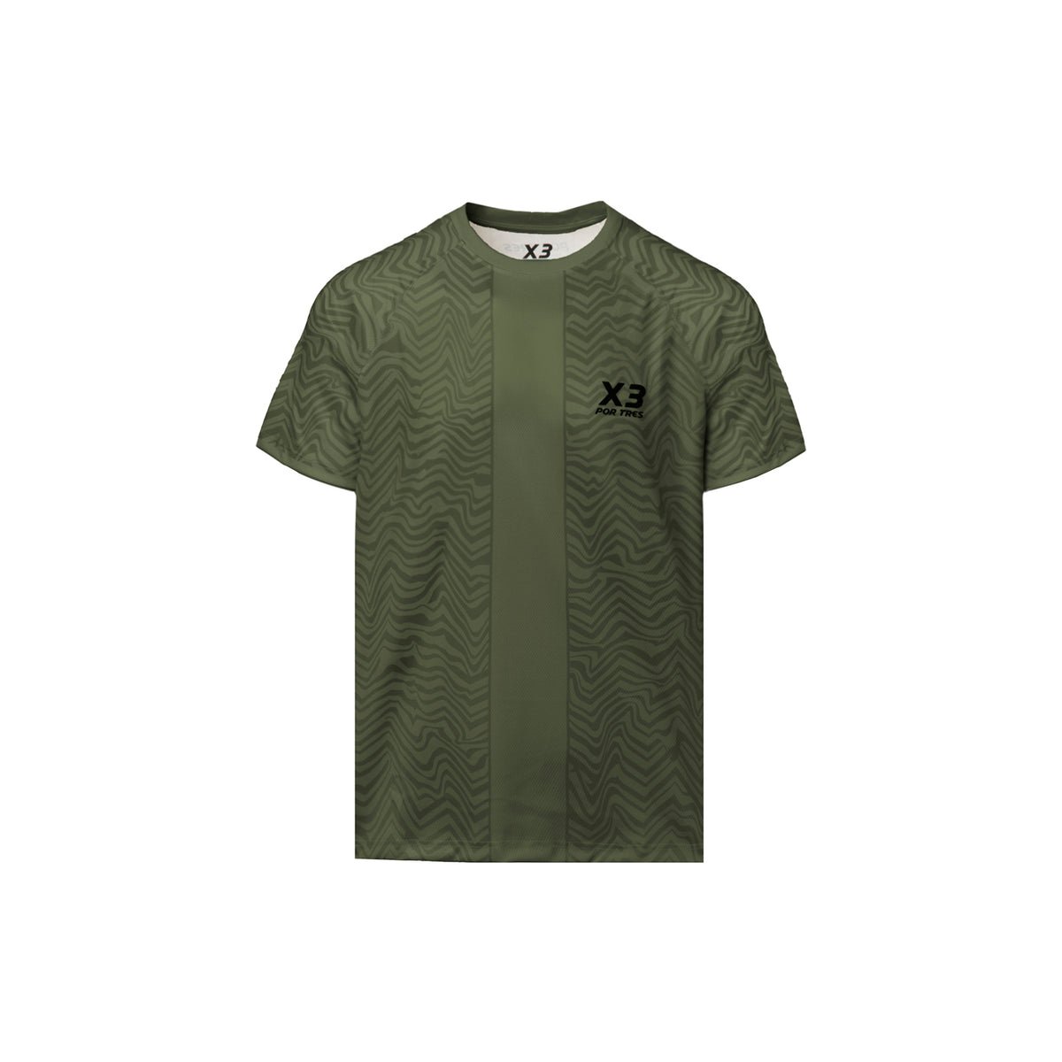 X3 Por Tres CASABLANCA Verde Militare T-shirt Uomo
