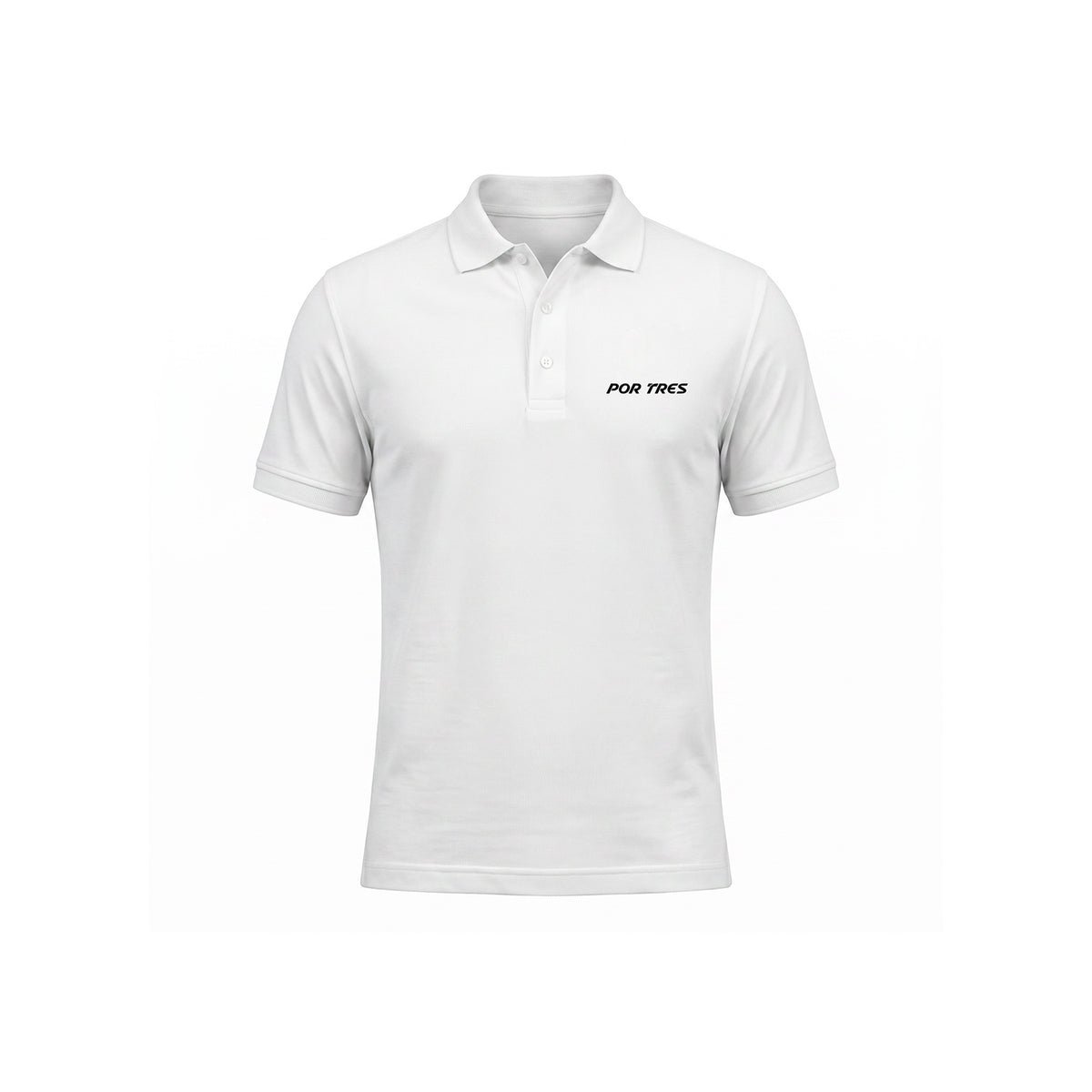 X3 Por Tres CRETA Polo unisex bianco in cotone piquet