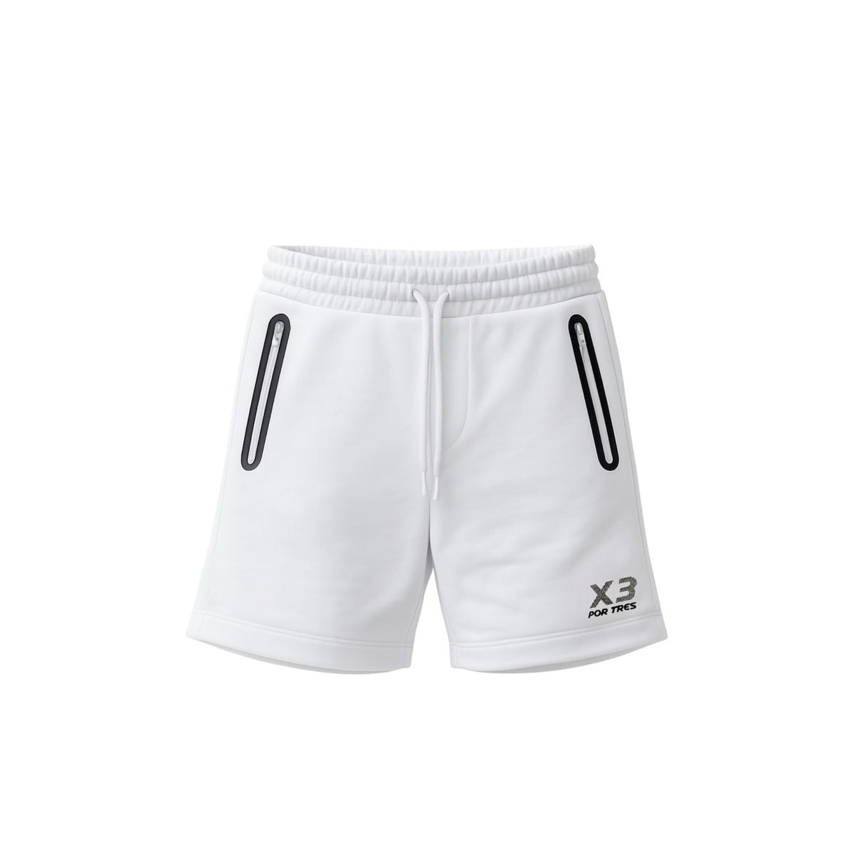 X3 Por Tres CUBA Bianco Pantaloncino Donna con Logo Nero