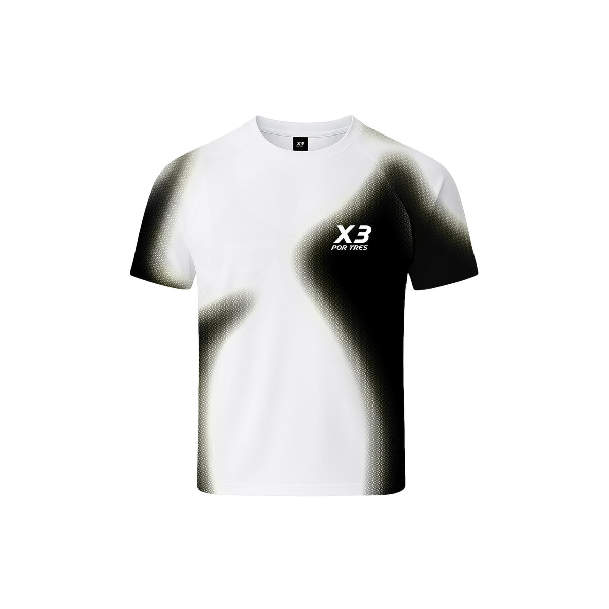 X3 Por Tres DALLAS Nera T-shirt in Tessuto Tecnico