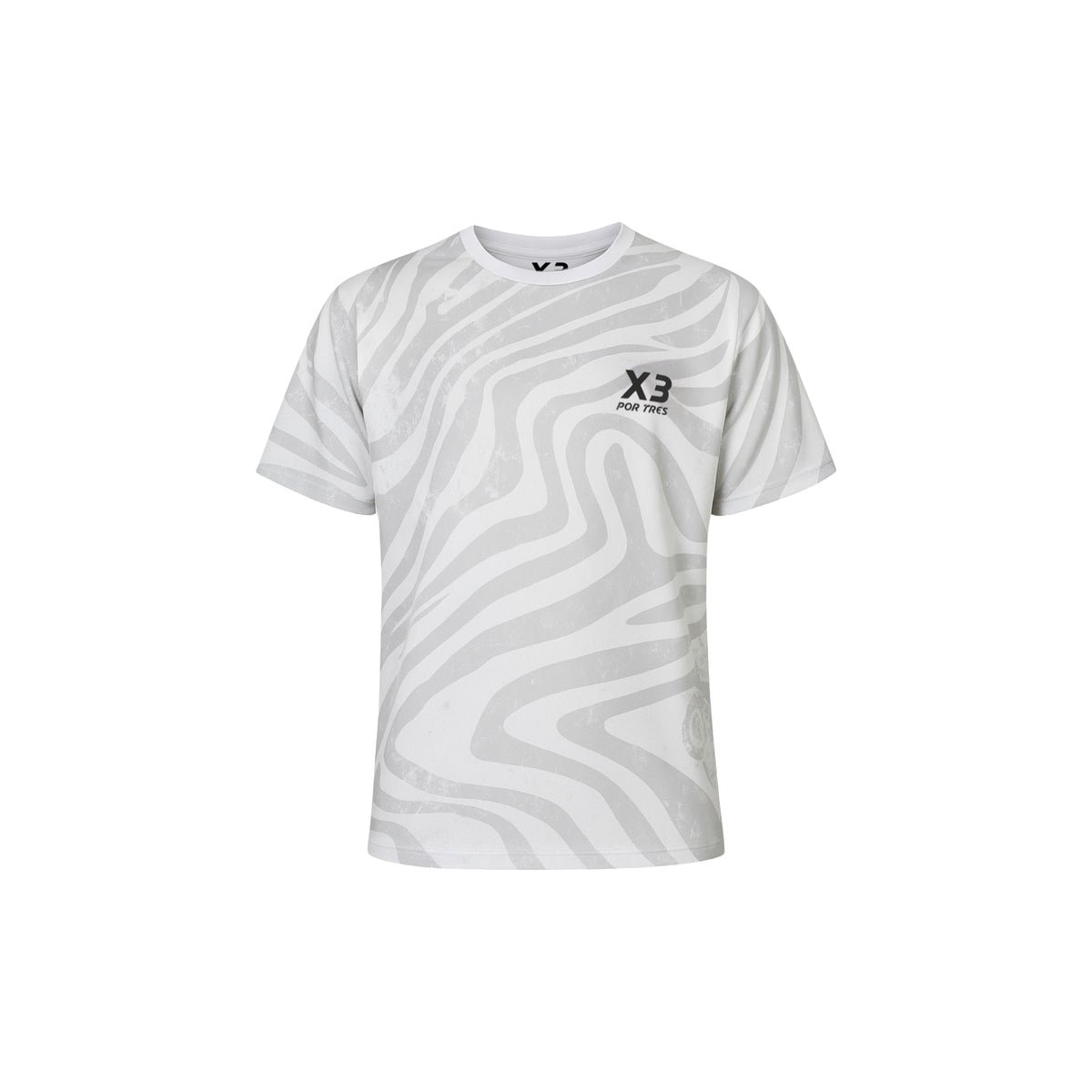 X3 Por Tres DETROIT Bianco - T-shirt in Tessuto Tecnico