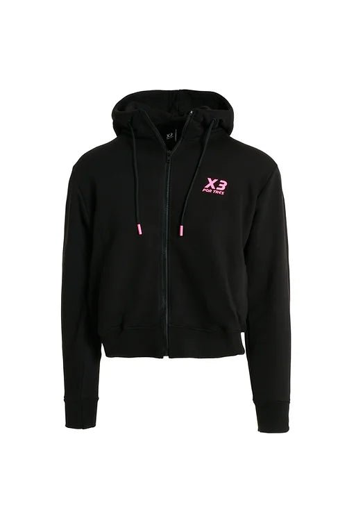 X3 Por Tres EGITTO Nera e Fucsia Felpa full zip