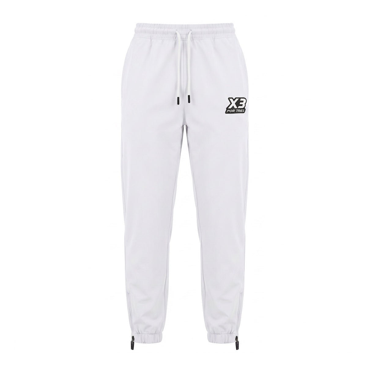 X3 Por Tres GEORGIA Bianco- Pantalone in nylon con zip alle caviglie- mid season