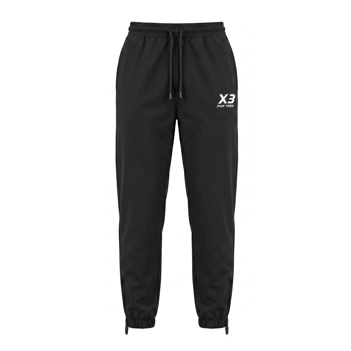 X3 Por Tres GEORGIA Nero- Pantalone in nylon con zip alle caviglie- mid season