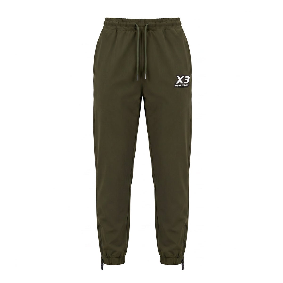 GEORGIA Verde Militare- Pantalone in nylon con zip alle caviglie- mid season