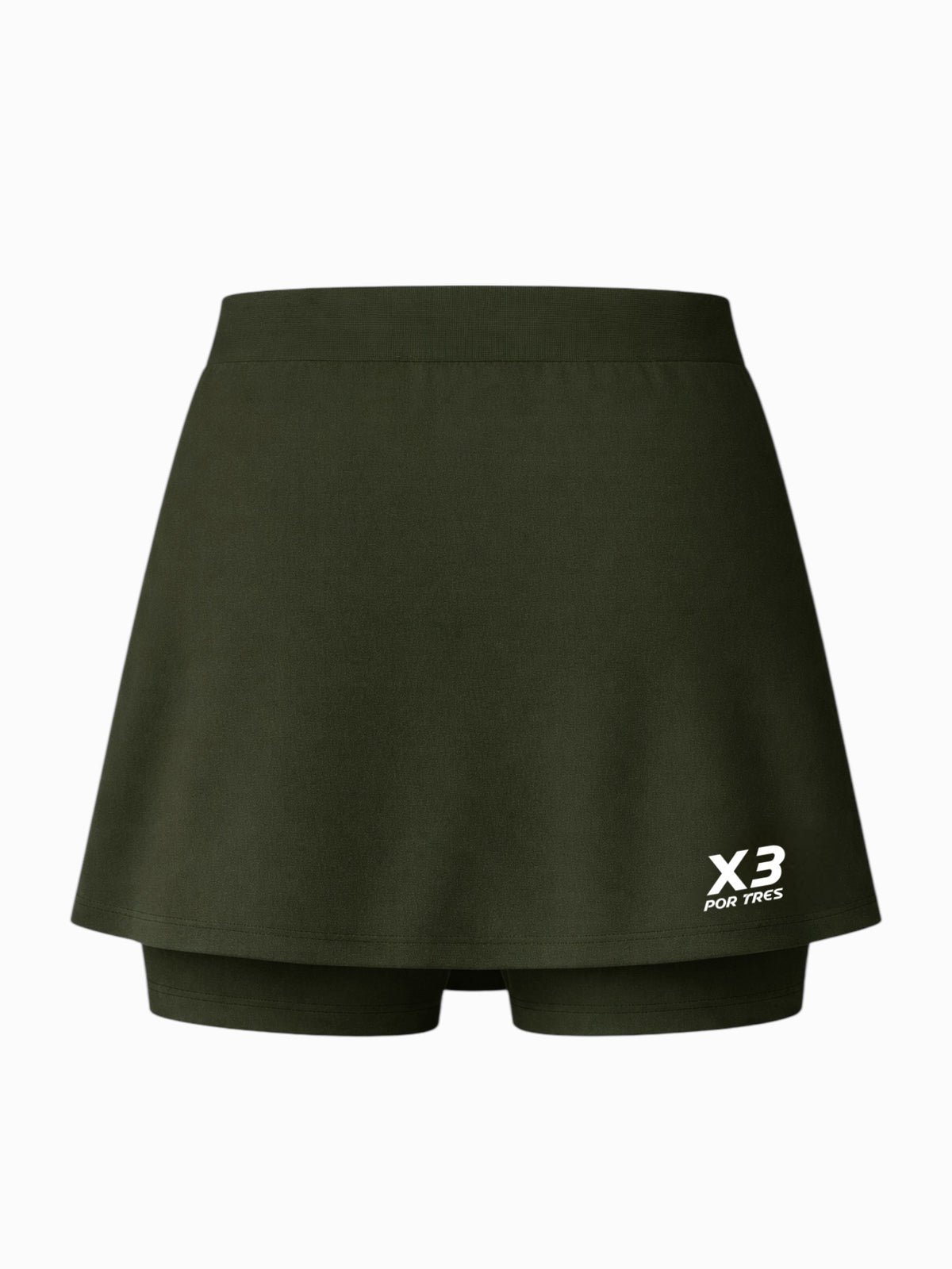 X3 Por Tres HUELVA Verde Militare Gonna Huelva