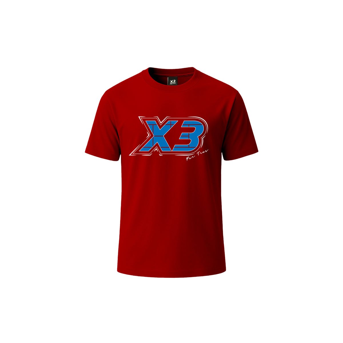 X3 Por Tres IPSWICH Rosso T-shirt Cotone