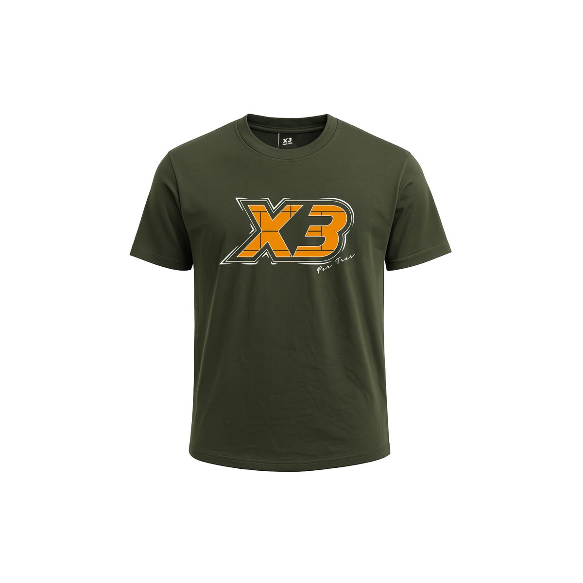 X3 Por Tres IPSWICH Verde T-shirt Cotone