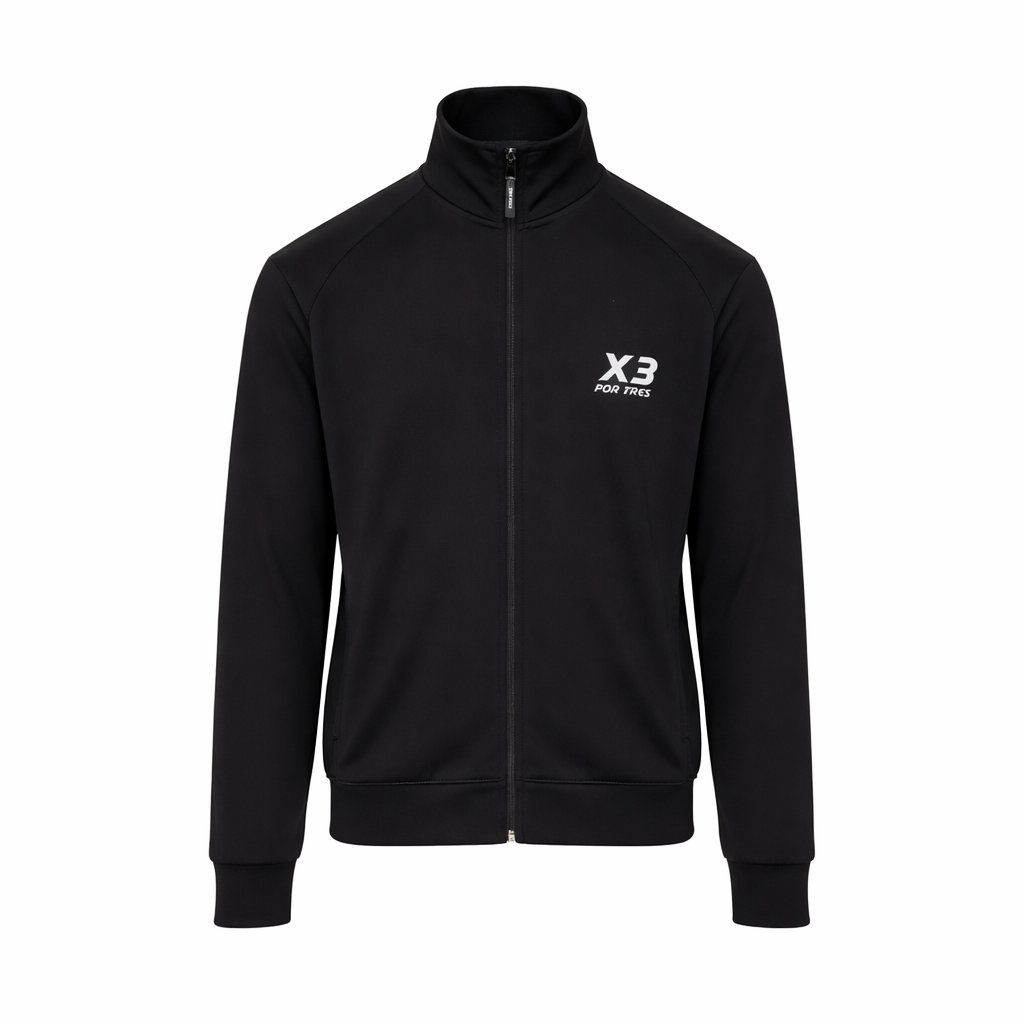 X3 Por Tres ITALIA Nero- Giacca full zip in trincerato- mid season