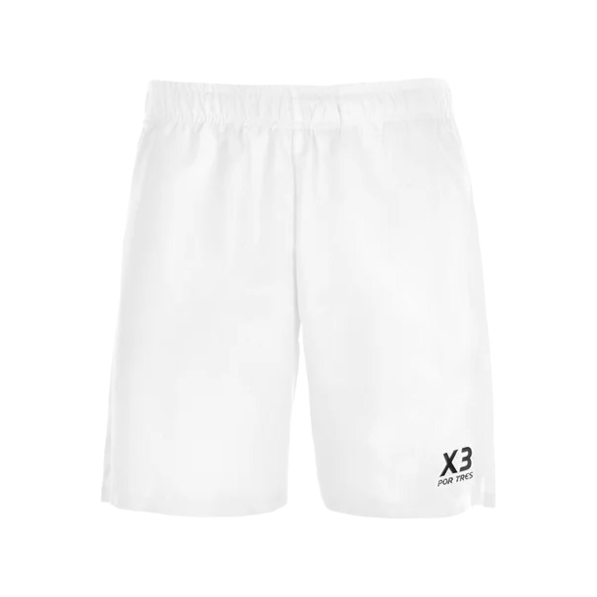 X3 Por Tres LA NUCIA Bianco Logo Nero- Pantaloncino in tessuto tecnico