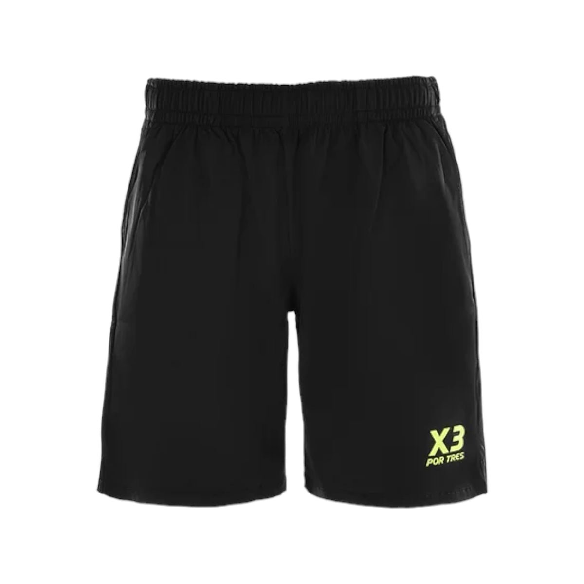 X3 Por Tres LA NUCIA Nero Logo Giallo Fluo- Pantaloncino in tessuto tecnico