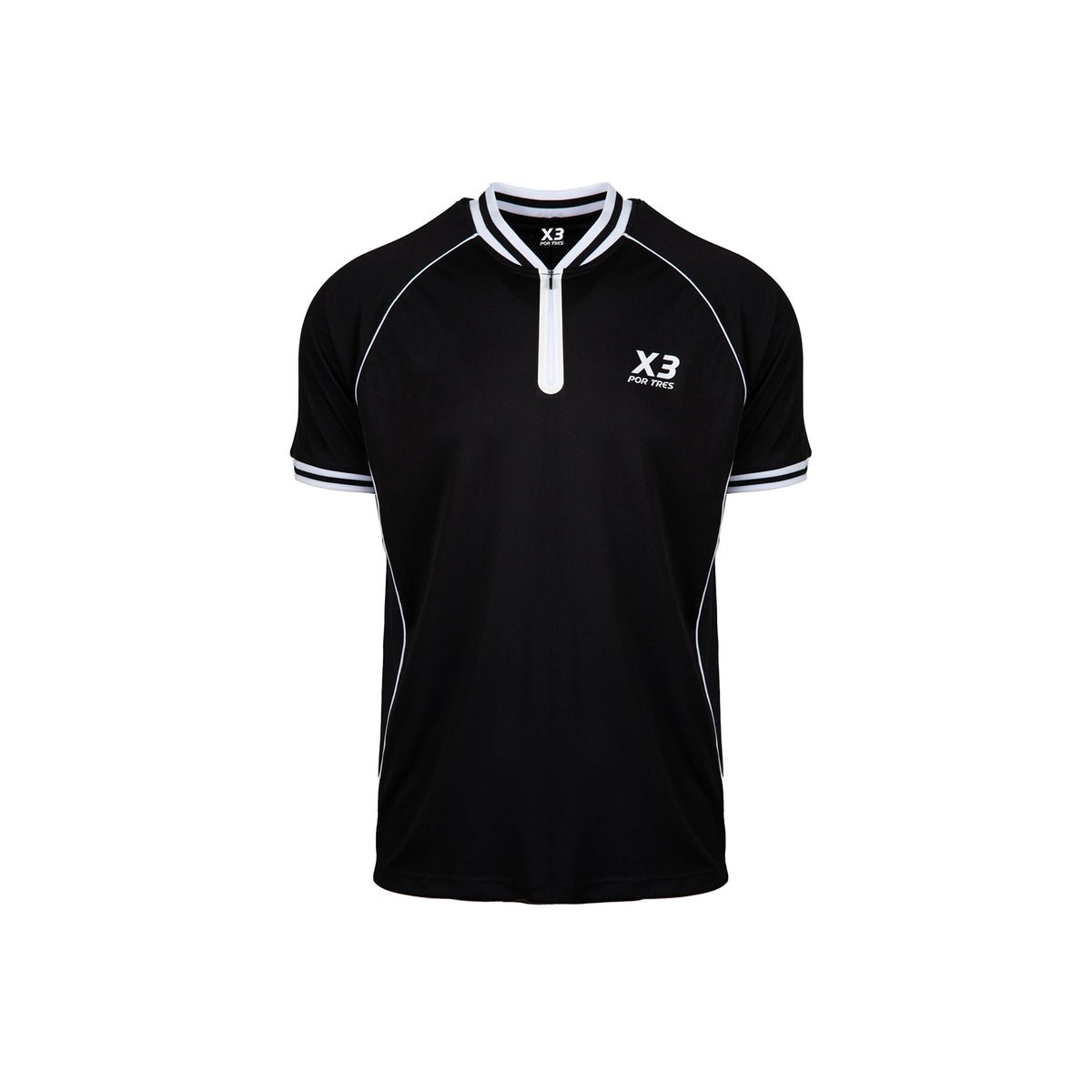 X3 Por Tres LEEDS Nero - Polo in Tessuto Tecnico