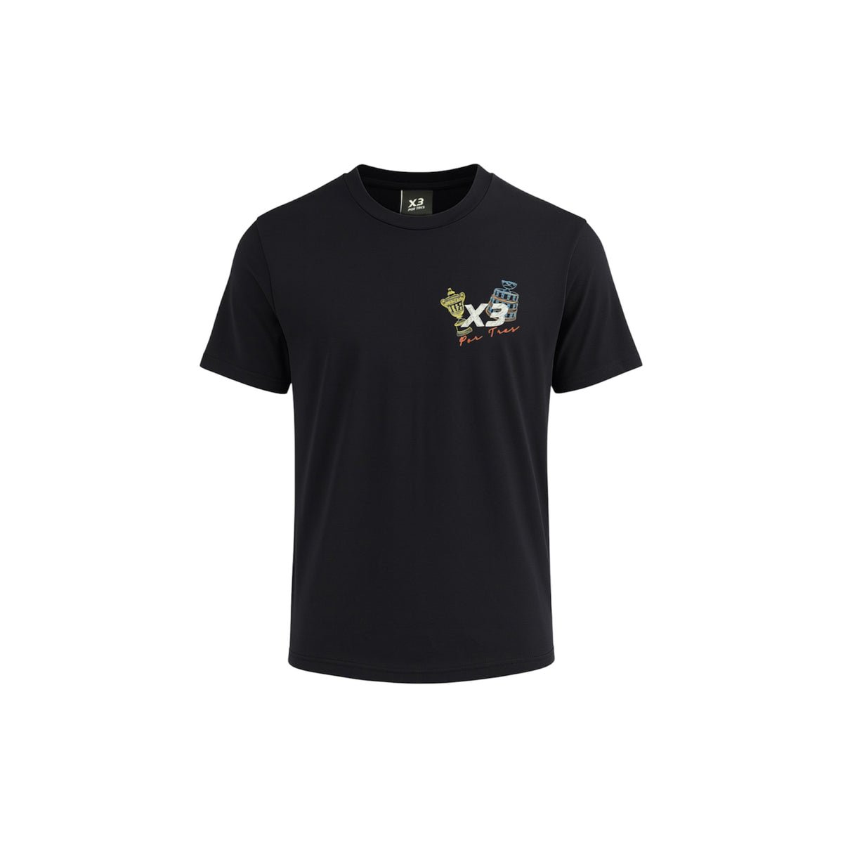 X3 Por Tres LUTER Nera T-shirt Cotone