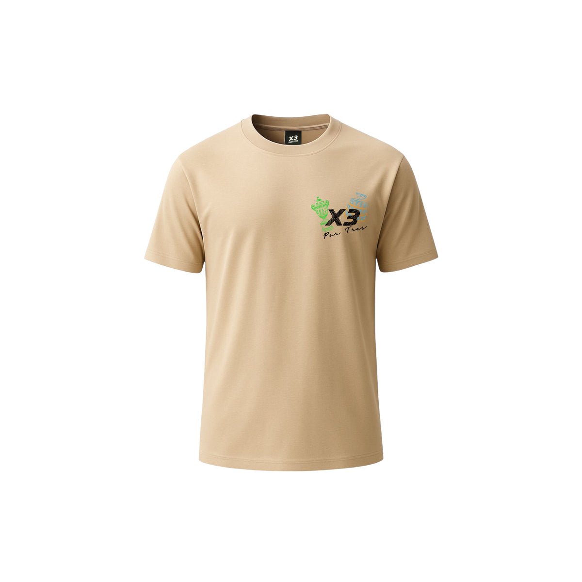 X3 Por Tres LUTER Sabbia T-shirt Cotone