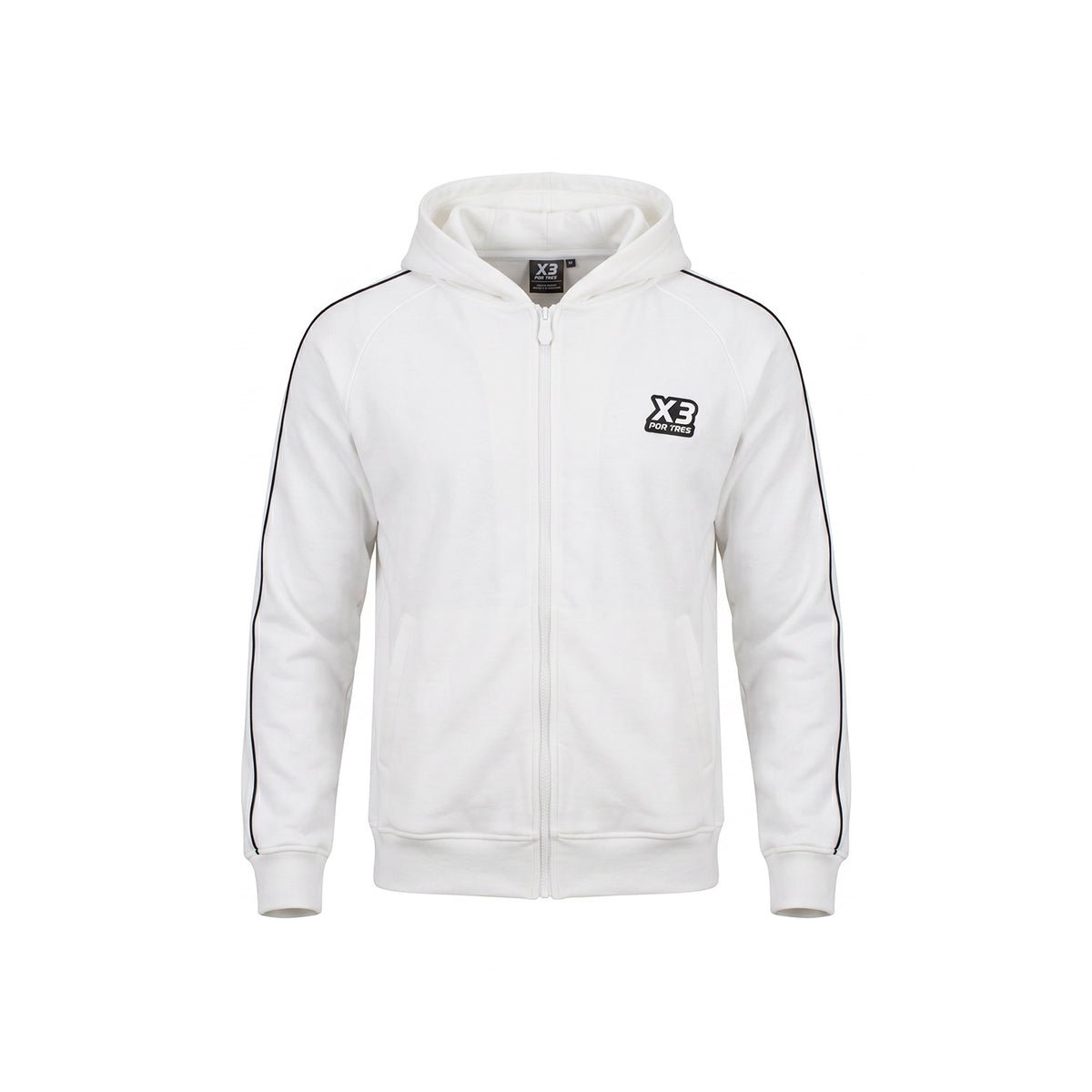 X3 Por Tres NEVADA Bianco - Felpa full zip in cotone caldo
