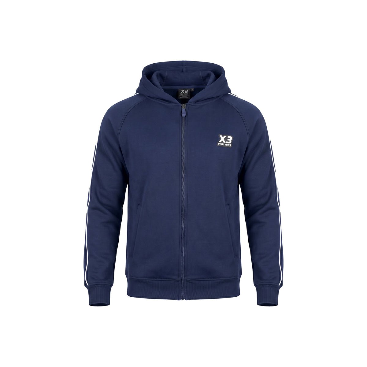 X3 Por Tres NEVADA Blu - Felpa full zip in cotone caldo