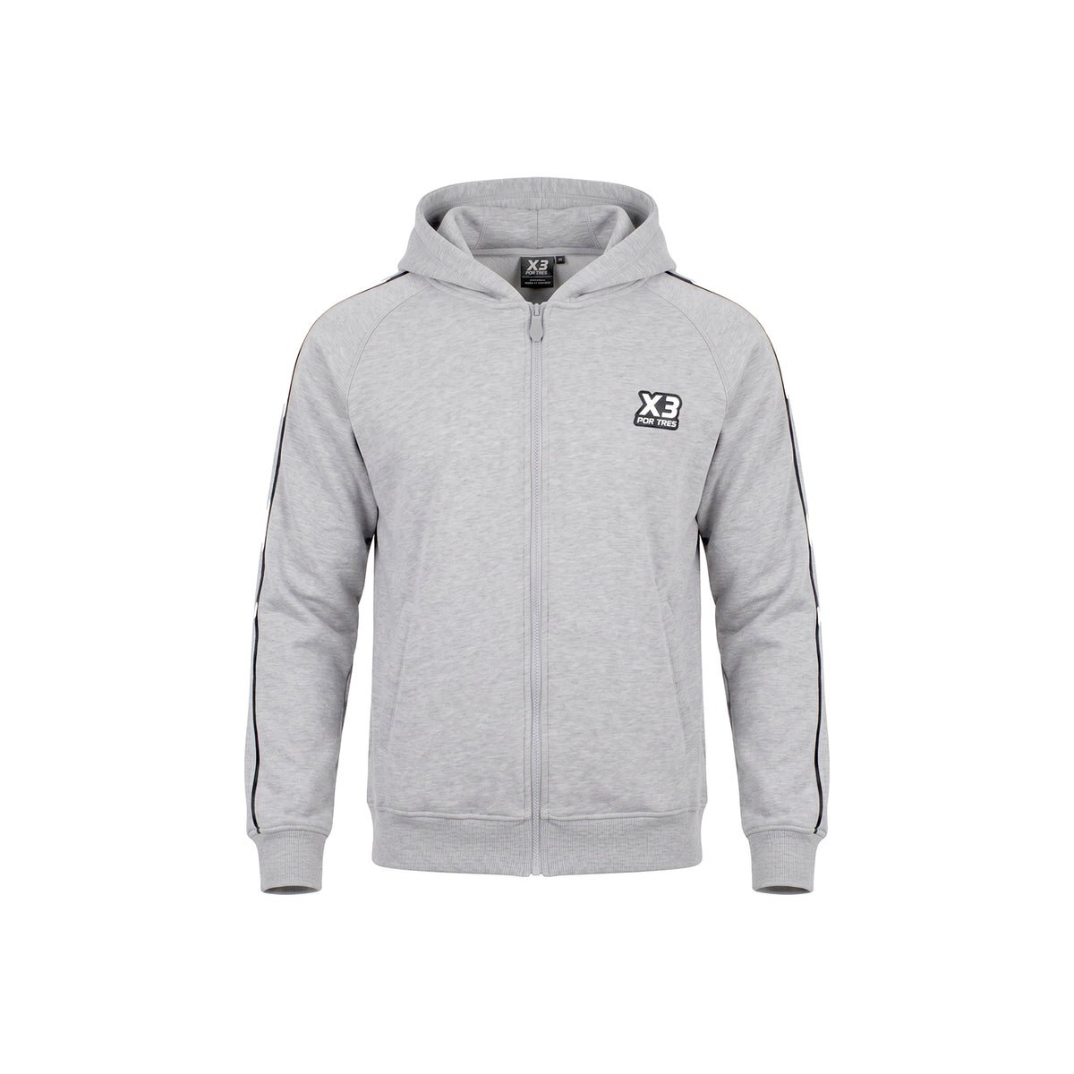 X3 Por Tres NEVADA Grigio - Felpa full zip in cotone caldo