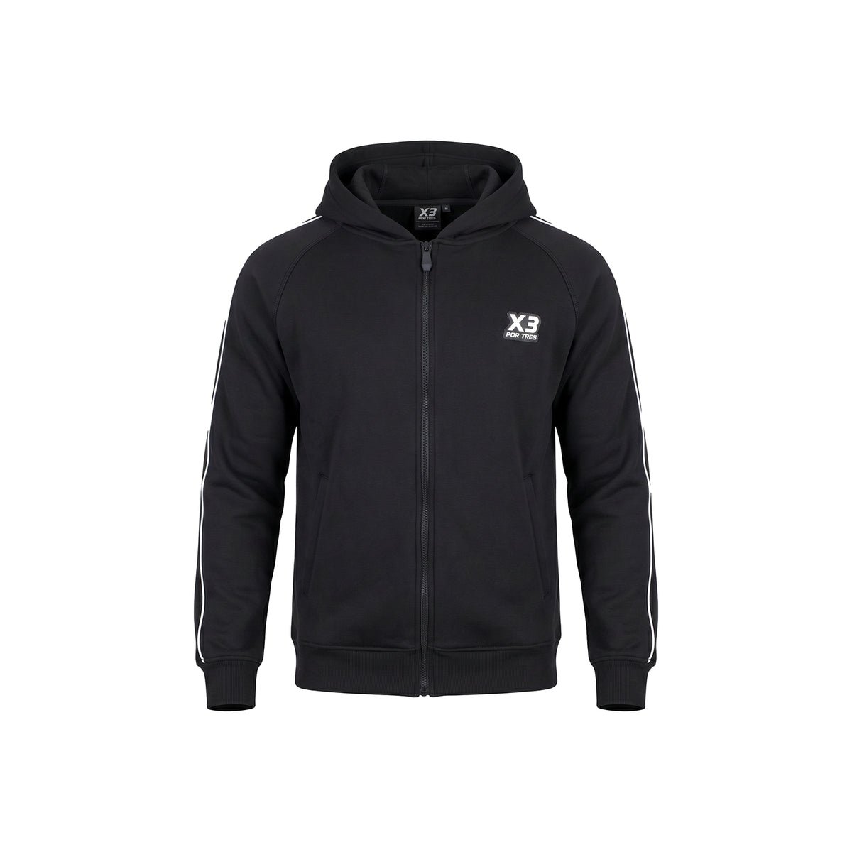 X3 Por Tres NEVADA Nero - Felpa full zip in cotone caldo