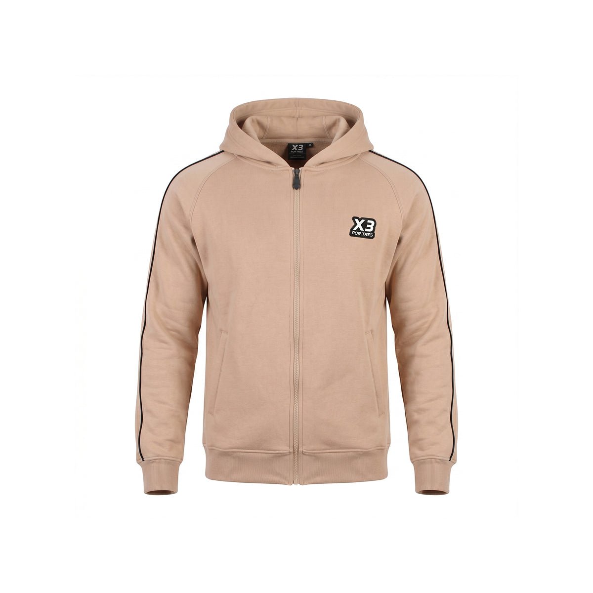 X3 Por Tres NEVADA Sabbia - Felpa full zip in cotone caldo