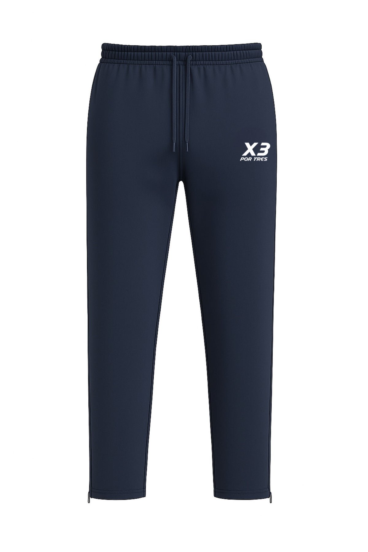 X3 Por Tres OHIO Blu - Pantalone in cotone tecnico con zip alle caviglie
