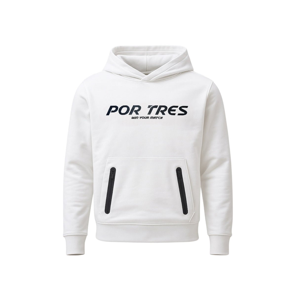 X3 Por Tres PERU' Bianco - Felpa in cotone mid season con marsupio