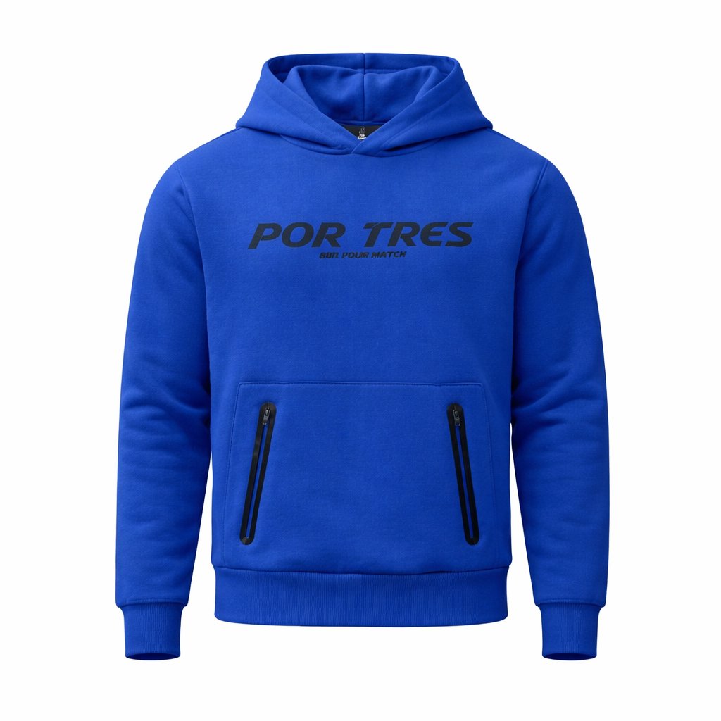 X3 Por Tres PERU' Royal - Felpa in cotone mid season con marsupio