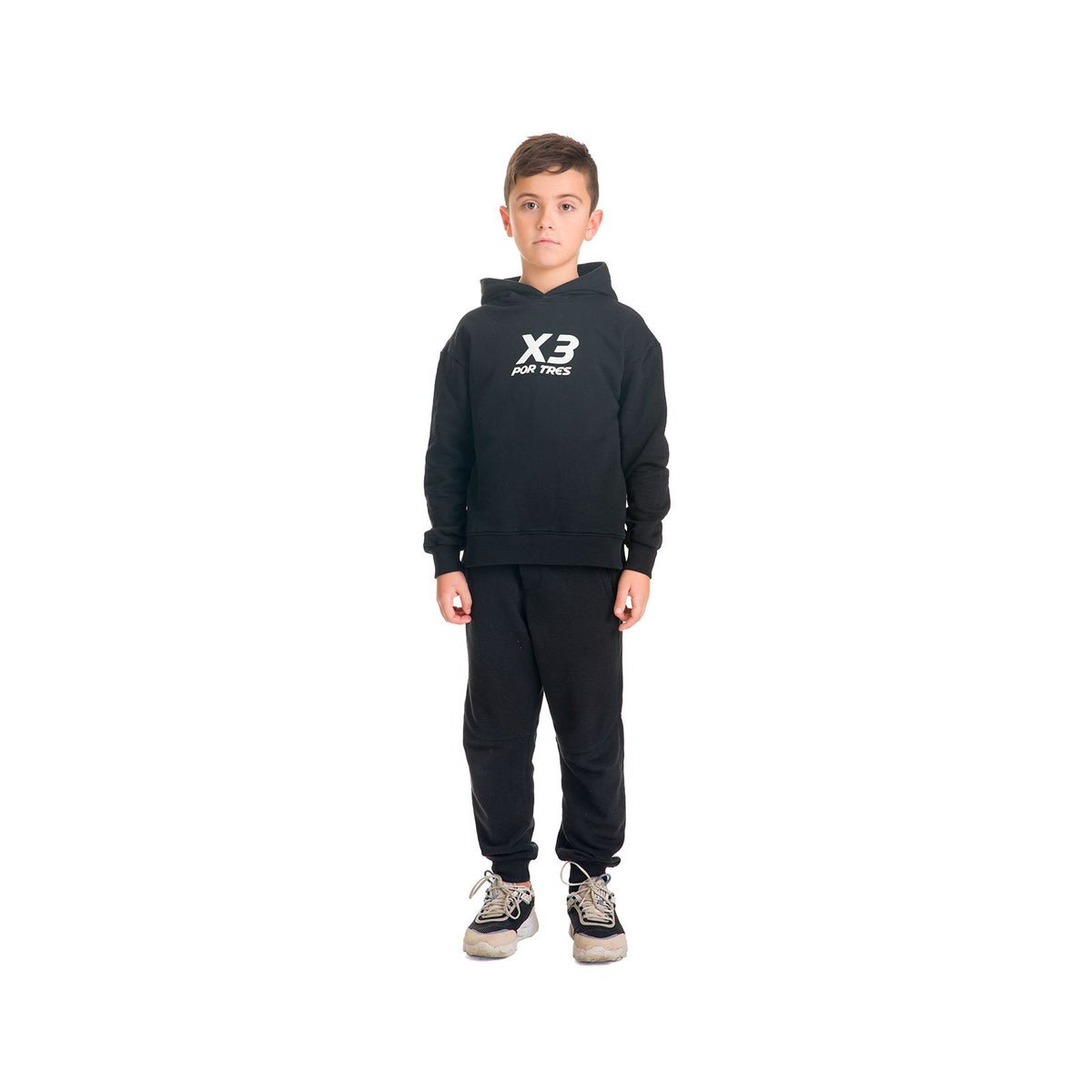 X3 Por Tres POLAND Nera Felpa con cappuccio Kids
