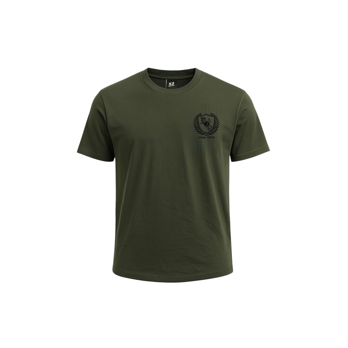 X3 Por Tres PRESTON Verde T-shirt Cotone