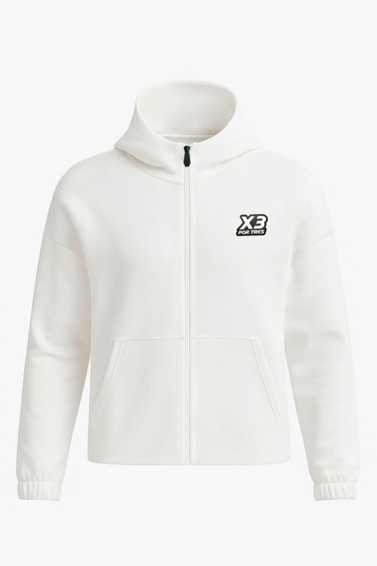 X3 Por Tres QUEBEC Off-White - Felpa donna cappuccio e zip